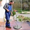 15In High Pressure Washer Flat Surface Cleaner 4000Psi Stainless Steel Disc Power Washer Broom With 3 Wheels 2 Washer Extension Wands 2 Replacement No
