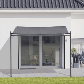 Durable 10x10 Steel Pergola, Wall-Mounted with Canopy for Patio Perfect for Homeowners, Gray