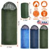Camping Sleeping Bags For Adults Teens Moisture-Proof Hiking Sleep Bag With Carry Bag 32-50℉ For Spring Autumn Winter Seasons