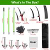 2 In 1 Extra Long Manual Pole Saw 8.23-28.25Ft Extendable Tree Pruner For High Branches With Pruner Scissors 2 Double-Hooked Saw Blades Goggles Gloves