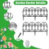 10 Packs Garden Decorative Lawn Edging Border Pp Garden Fence Panels Easy Assembly Outdoor Flower Bed Landscape Fencing No-Dig Spikes With Gloves Tota