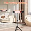 1500W Infrared Heater With Stand Electric Outdoor Patio Heater Ip65 Waterproof Tripod Wall Mount With 2 Remotes 3 Heating Levels For Home Restaurant Y