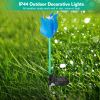 2Pcs Solar Powered Tulip Garden Light Wind Mill Waterproof Landscape Stake Lamp Decorative Lawn Lights For Yard Driveway Walkway Patio