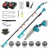 2-In-1 Cordless Pole Saw And Mini Chainsaw With Extension Pole 21V Battery 8” Electric Brushless Pole Chainsaw With Auto Oiler Safety Switch 6.4Lbs Li