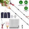 2-In-1 Pole Saw & Fruit Picker With 1.3-9.6Ft Extendable Stainless Steel Pole Manual Tree Pruner With 65Mn Steel Blade Fruit Picking Basket Storage Ba