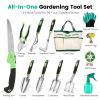 13Pcs Garden Tool Set Aluminum Alloy Gardening Hand Tools Starter Kit With Garden Bag Heavy Duty Outdoor Hand Tools With Non-Slip Ergonomic Handle For