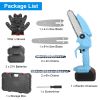 Electric Mini Chainsaw Portable Handheld Cordless Small Chain Saw Battery Powered With 2Pcs 2200Mah Rechargeable Batteries 4In/6In Chains For Pruning