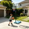 Portable Kids Basketball Hoop With Wheels, Height Adjustable 5.6 To 7Ft Basketball Goal System Indoor Outdoor For Kids Teens Adults