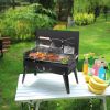 17.32X10.63X2.56In Portable Charcoal Grill Foldable Bbq Suitcase Grill Shelf For Outdoor Camping Picnics Garden Grilling