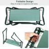 Foldable Garden Kneeler Seat W/ Kneeling Soft Cushion Pad Tools Pouch Portable Gardener Kneeling Bench Stool