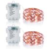 2Pcs Led String Lights 100Led Beads 32.8Ft Copper Fairy Lights Ip65 Waterproof Battery Operated Flash Lights With Remote Control For Wedding Party Jar