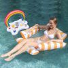 3 Pack Inflatable Pool Floats For Adult 1 Drink & Snack Float 2 Water Hammocks With High Buoyancy Pillows Cooling Mesh