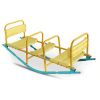 3-Seat Kids Rocking Seesaw Outdoor Playground Equipment Stainless Steel Teeter Totter With Eva Foam Cover Handles & Backrests Toddler Swing 220Lbs Max
