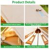 13.1Ft Oxford Bell Tent For Family Camping Spacious Yurt Tent With Stove Jack, 4 Season Glamping Shelter, Waterproof Oxford Hot Tent For 4-8 People
