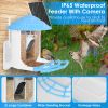 Solar Powered Smart Bird Feeder 2K Bird Watching Camera With Pir Motion Ai Birds Species Identify Two-Way Audio Real-Time App Notification Capture Vid