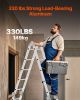 Multi-Purpose Folding Ladder, 7-in-1 Tall Extension Step Ladder, A Frame 5 Step Telescoping Ladder, 19ft Reach Height Heavy Duty Adjustable Ladder