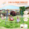 Swing Sets for Backyard, 440lbs Load Capacity Swing Set, with 1 Saucer Swing Seat, 1 Belt Swing Seat