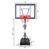 [Same Model Code: 13290080]HY-B064S Portable Movable Swimming Pool PVC Transparent Backboard Basketball Stand (Basket Adjustment Height 1.15m-1.35m) M