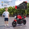 24V Kids Electric Motorcycle with 180W Motor, 12" Rubber Tires, Up to 11MPH, Twist Throttle for Ages 6-12, Red