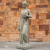 Tall Gray Magnesium Oxide Garden Sculpture, Outdoor Decorative Statue