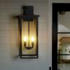 26"(H) 1ps Modern Outdoor Wall Lanterns with Black Metal Frame and Clear Glass, 4 E12 Bulb Socket, Weatherproof Wall Sconces for Porch, Garden