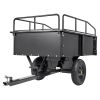 Heavy Duty ATV Trailer Steel Dump Cart, 750-Pound 15 Cubic Feet, Garden Utility Trailer with Removable Sides for Riding Lawn Mower Tractor