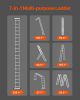 Multi-Purpose Folding Ladder, 7-in-1 Tall Extension Step Ladder, A Frame 5 Step Telescoping Ladder, 19ft Reach Height Heavy Duty Adjustable Ladder