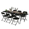 6 Foot Folding Table,Fold in Half Plastic Table,Indoor Outdoor Picnic Party Dining Camp Tables,Black