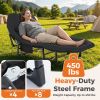 Folding Camping Bed, Adjustable Camping Cot with Mattress for Patio or Beach