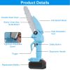 Electric Mini Chainsaw Portable Handheld Cordless Small Chain Saw Battery Powered With 2Pcs 1200Mah Rechargeable Batteries 8In Chains Gloves Goggles F