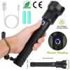 Led Tactical Flashlights 30000Lm Usb Rechargeable Flashlight Water-Resistant Zoomable Led Torch W/ 3 Modes Sos 3200Mah Battery Handheld Flashlights Fo