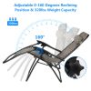 2Packs Zero Gravity Lounge Chair W/ Dual Side Tray 330Lbs Load Foldable Recliner Chair W/ Stress Relief Pillow Patio Poolside Beach Lying Chair