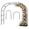 7.87Ft H X 4.59Ft W Adjustable Metal Garden Arch Diy Outdoor Trellis For Climbing Plants Wedding Arch Decoration Iron Arbor For Backyard Garden Entran