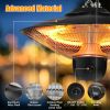 1500W Outdoor Patio Heater Electric Hanging Heated Ceiling Mounted Heating Lamp Ip23 Waterproof With 3 Heating Levels 30Mins/60Mins Timer 2 Remote Con
