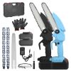 Electric Mini Chainsaw Portable Handheld Cordless Small Chain Saw Battery Powered With 2Pcs 1200Mah Rechargeable Batteries 8In Chains Gloves Goggles F