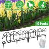10 Packs Garden Decorative Lawn Edging Border Pp Garden Fence Panels Easy Assembly Outdoor Flower Bed Landscape Fencing No-Dig Spikes With Gloves Tota