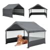 4\'X4\'X3\' Extra Large Outdoor Dog House Tent Breathable Outdoor Enclosure With 3-Sided Roll-Up Mesh Windows Ground Stakes Storage Bag For Dogs, Cats