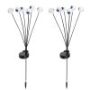2Packs Solar Scary Eyeballs Lights Outdoor Halloween Decoration Swaying Light Halloween Path Lights Ornaments With Total 12Led Ip65 Waterproof For Yar
