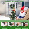 4Packs Solar Christmas Tree Lights Xmas Garden Decorations Tree Stake Lamp 20Leds Solar Decor Light With Constant And Flashing Mode For Pathway Yard P