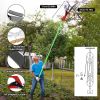 2 In 1 Extra Long Manual Pole Saw 8.23-28.25Ft Extendable Tree Pruner For High Branches With Pruner Scissors 2 Double-Hooked Saw Blades Goggles Gloves