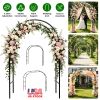 7.87Ft H X 4.59Ft W Adjustable Metal Garden Arch Diy Outdoor Trellis For Climbing Plants Wedding Arch Decoration Iron Arbor For Backyard Garden Entran