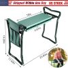 Foldable Garden Kneeler Seat W/ Kneeling Soft Cushion Pad Tools Pouch Portable Gardener Kneeling Bench Stool