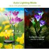 2Pcs Solar Garden Lights Outdoor Lily Flower Led Light 7-Color Changing Ip65 Waterproof Pathway Stake Lights Patio Decorative For Garden Patio Yard Wa