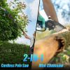 2-In-1 8” Cordless Electric Pole Saw And Mini Chainsaw With Extension Poles 2Pcs 21V 3.0Ah Batteries Adjustable Length Chain Saw With Auto Oiler Safet