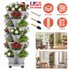 7 Tier Stackable Vertical Planter With Wheels Strawberry Planter Tower Space Saving Garden Planter With Drainage System Rolling Herb Flower Vegetable