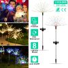 2Pcs Solar Powered Starburst Lights 240 Leds Firework Lamp Garden Path Decor Lights
