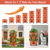 7 Tier Stackable Vertical Planter With Wheels Strawberry Planter Tower Space Saving Garden Planter With Drainage System Rolling Herb Flower Vegetable