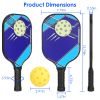 Pickleball Set 2 Fiberglass Paddles 4 Outdoor Indoor Balls Portable Carry Bag 2 Cooling Towel Lightweight Ergonomic Grip For Beginners Pros