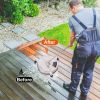 15In High Pressure Washer Flat Surface Cleaner 4000Psi Stainless Steel Disc Power Washer Broom With 3 Wheels 2 Washer Extension Wands 2 Replacement No