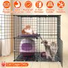 2Tier Cat Cage Playpen Indoor Pet Enclosures Kitten Kennel House Detachable Cat Crate With Climbing Ladder 2 Doors For 1-2 Cats For Ferret Squirrel Sm